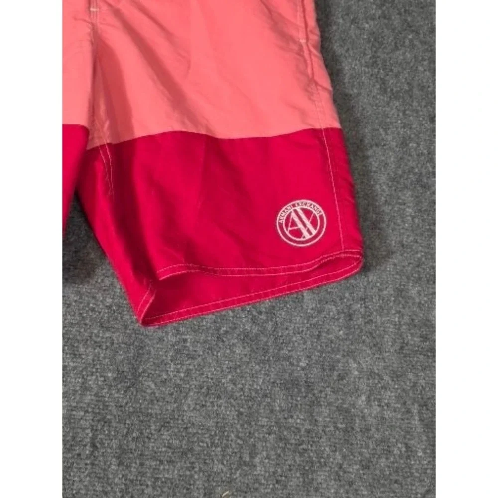Armani Exchange Mens Pink‎ Colorblock Board Shorts Swim Trunks Logo Size 34